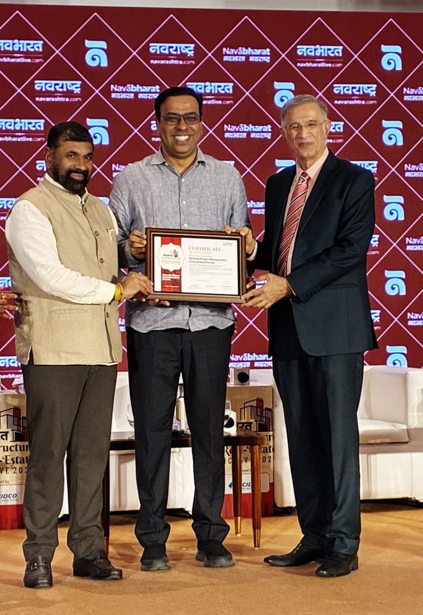 Sankalp PMC receiving a Certificate of Excellence at the Navbharat Infrastructure & Real Estate Conclave